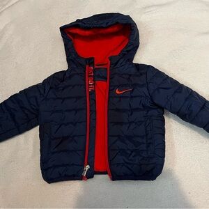 Nike Kids Puffer Jacket in Navy and Red